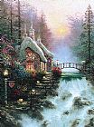 Thomas Kinkade Famous Paintings - Sweetheart Cottage II